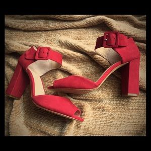 Vince Camuto Red Block Heels
